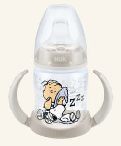 Butelka NUK First Choice Snoopy 150 ml z uchwytem - 6 - 18 m - szara