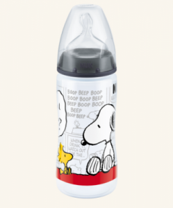Butelka NUK First Choice Plus Snoopy z tworzywa (PP) 300 ml ze smoczkiem silikonowym - 6-18 m - czar