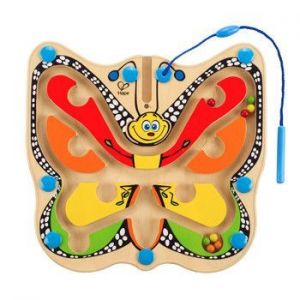 Labirynt drewniany - kolorowy motyl, gra zręcznościowa