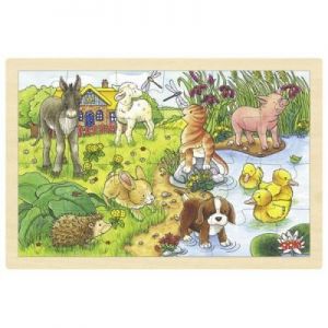 Puzzle drewniane dla dzieci - zwierzątka, 24 elementy
