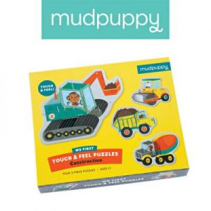 Mudpuppy - Puzzle sensoryczne Pojazdy na budowie 1+
