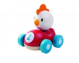 Drewniana wyścigówka kurczak, Plan Toys
