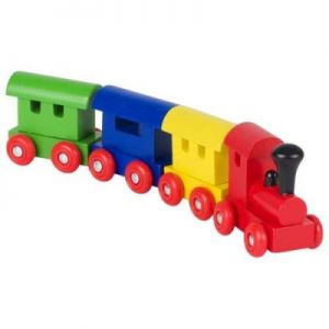 Pociąg drewniany dla dzieci w czterech kolorach