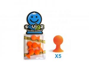 Fat Brain Toy, Przyssawki Squigz Dodatkowe - 5 Pip Pomarańczowe