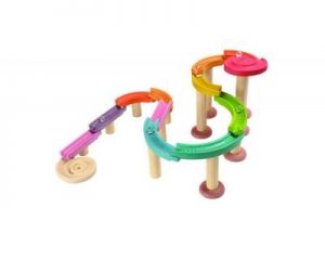 Drewniany kolorowy tor kulkowy deluxe, Plan Toys