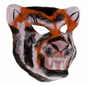 Maska ręcznie robiona - Tygrys,dla dzieci