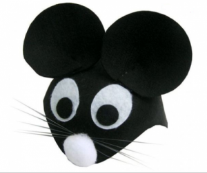 Czapka myszka czarna, przebrania dla dzieci