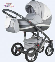 Wózek Adamex VICCO Carmel Grey 4w1 Fotel Maxi Cosi Pebble + Baza FamilyFix