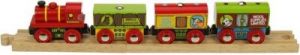 Pociąg z Produktami z Farmy do zabawy dla dzieci, wyposażenie kolejek Bigjigs
