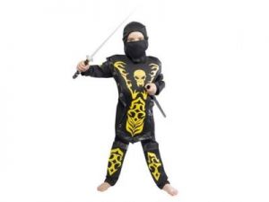 Ninja wojownik żółty - kostiumy dla dzieci, - 134-140