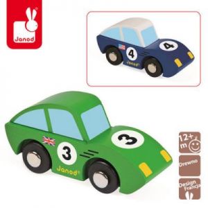 Wyścigówka drewniana Roadster 2 szt. (zielona i niebieska) - zabawka dla dzieci