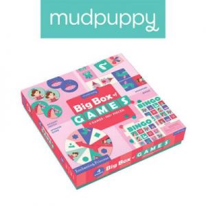 Mudpuppy - Zestaw 4 gier – Memo, Bingo, Domino i Koło fortuny Księżniczka