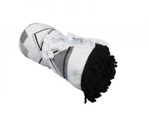 Ręcznik plażowy/ koc piknikowy/ mata podłogowa 110cm Czarno-Biały 100% bawełna